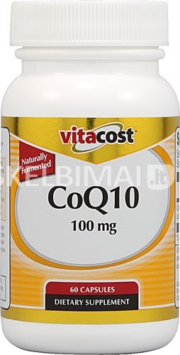 Kofermentas Q10 (CoQ10 ubikvinonas ) natūralus - 100mg. Pakuotėje 60 kapsulių.
