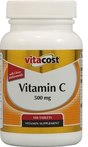 Vitaminas C 500mg su citrusiniais bioflavanoidais. Pakuotėje 100 tablečių.