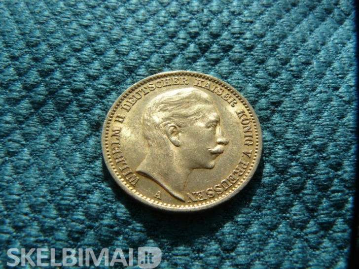 PARDUODU  Prūsijos  Auksinių  20 markių  1898 m. (Vilhelmas II-sis)... 