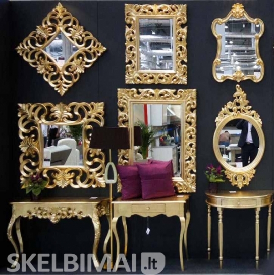 Klasikinio stiliaus veidrodziai bei kiti interjero dekoravimo elementai
