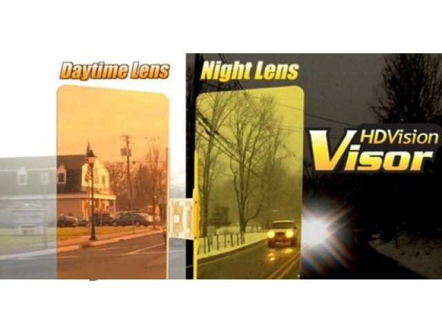 "HD Vision visor" dieninis ir naktinis skydeliai