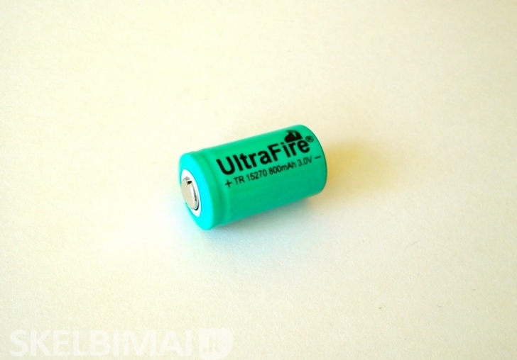 Nauja UltraFire 15270 (CR2) Li-ion 800 mAh kraunama baterija / akumuliatorius
