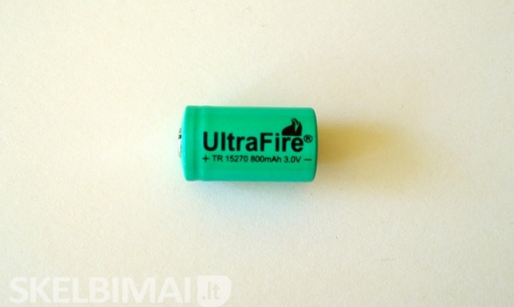 Nauja UltraFire 15270 (CR2) Li-ion 800 mAh kraunama baterija / akumuliatorius