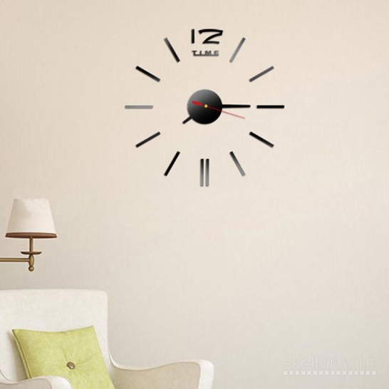 Modernus veidrodinis sieninis laikrodis-lipdukas "Time"