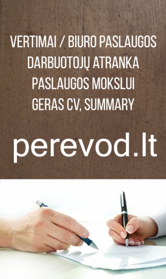 profesionalus  CV rašymas. vertimai. perevod.lt