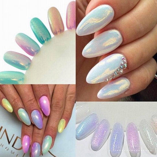 ėrinti pudra nagams "Mermaid Nails", holografinė pudra