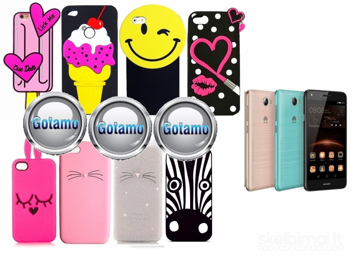 Ausys silikoniniai dėklai Huawei Y5II mobiliesiems telefonams www.gotamo.lt
