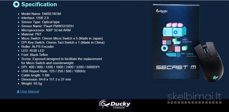 Ducky Secret M double shoot Pbt 3310dh