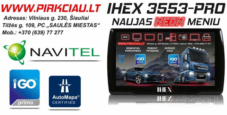 IHEX-3553 PRO NAVIGACINĖ SISTEMA AUTO / TRUCK / GPS