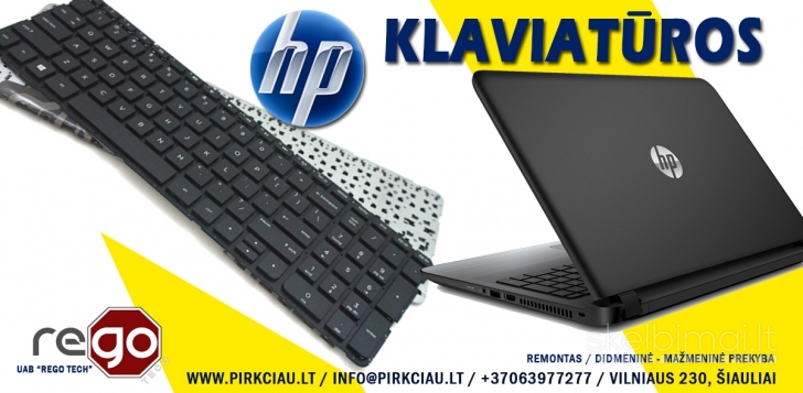 PIGIAUSIAI. HP nešiojamo kompiuterio klaviatūra, keyboard, klava, klavetura