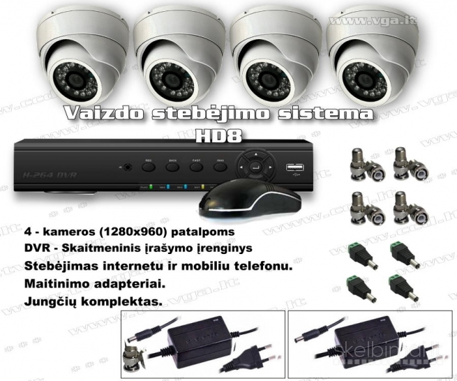 4-kamerų stebėjimo sistema