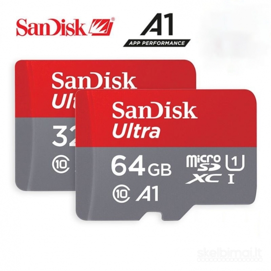 Nauja 32, 64 ir 128GB MicroSD Ultra A1 Class 10