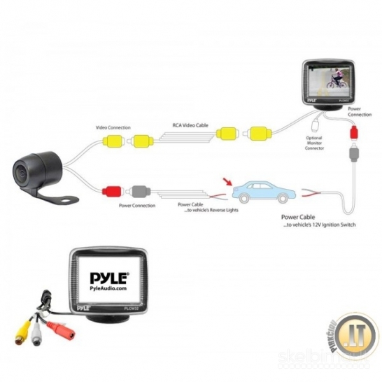 PMC-735 3.5" PARKAVIMO MONITORIUS SU GALINIO VAIZDO KAMERA IR DAVIKLIAIS