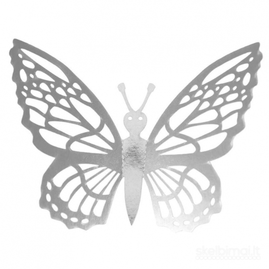 3D sienos lipdukai "Metalo drugeliai"