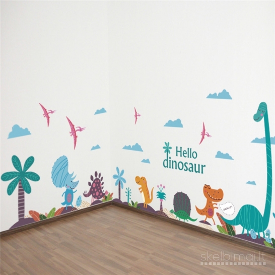 Sienos lipdukas Hello Dinosaur