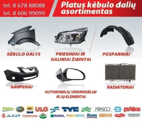 Kebulo dalys Zibintai. Automobiliu dalys 24 val