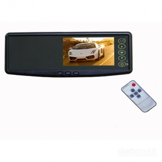 Parkavimo sistema galinio vaizdo veidrodėlyje PMC-240+ 4 davkikliai + kamera