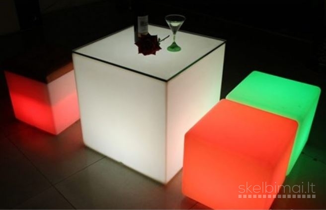 Įvairūs LED baldai vidaus ir lauko, nuo 50 eurų