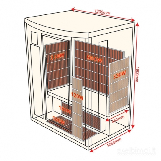 Dvivietė InfraSauna MIDI-InfraRaudonųjų spindulių pirtis