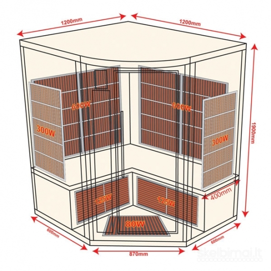 Kampinė InfraSauna CORNER - InfraRaudonųjų spindulių pirtis