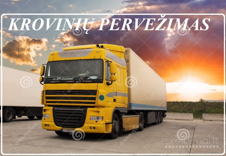 * Krovinių gabenimas standartinėmis tentinėmis 82 – 92 m3 puspriekabėmis