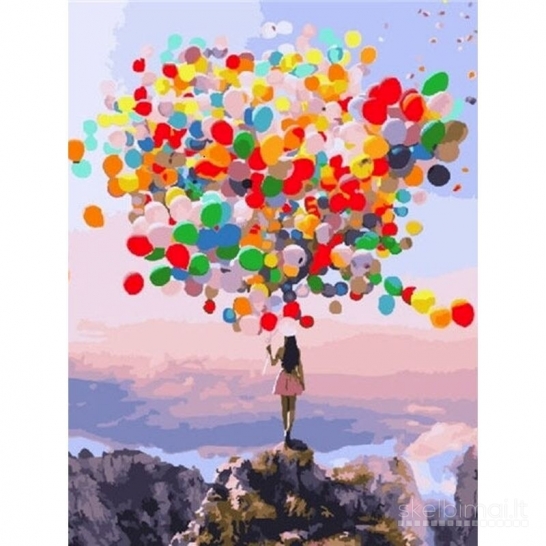 Tapybos pagal skaičius rinkinys "Romantic Balloons", 40x50 cm