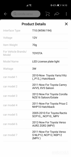 Toyota LED numerio apsvietimas