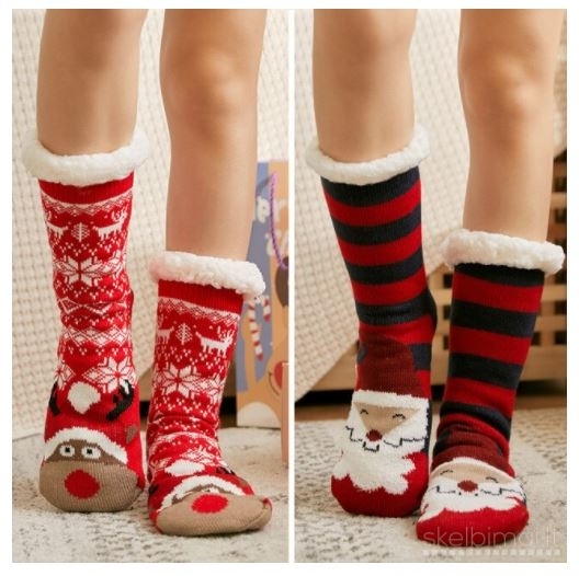 Minkštos ilgos šiltos kalėdinės kojinės