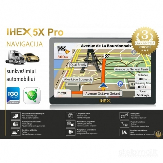 Naujausias GPS NAVIGACIJOS MODELIS IHEX 5X PRO