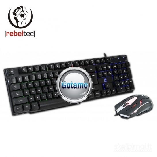 Klaviatūra ir pelė su laidais RebelTec Gaming žaidimams iš WWW.GOTAMO.LT