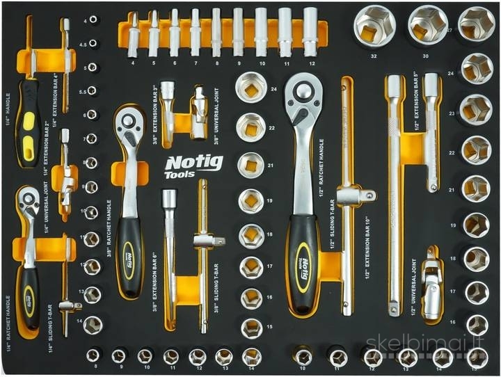 Įrankių spintele su įrankiais, 156 dalys