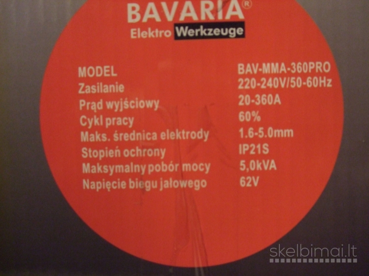 NEW Inverteriniai suvirinimo aparatai New Bavaria 360 A Elektro Werkzeuge