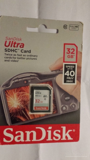 Atminties kortele San Disk SDHC. nauja 
