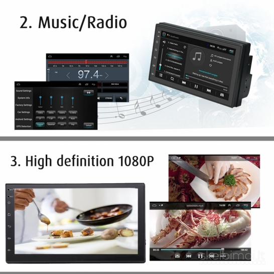 7" Android automobilio multimedija + kamera