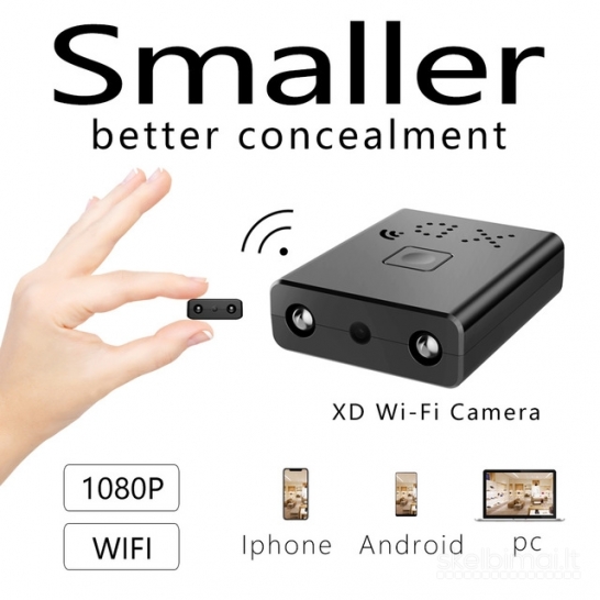 Nauja Mini slapta kamera Wi-fi Full HD Micro Sd Ir App