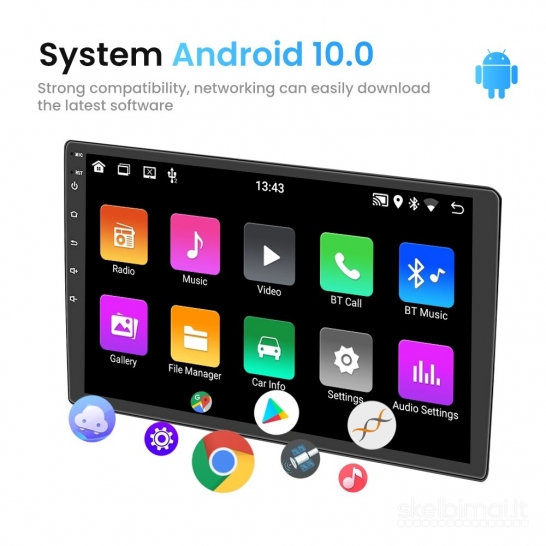 2 din Android 10, 2gb /32gb + galinio vaizdo kamera+ registratorius android