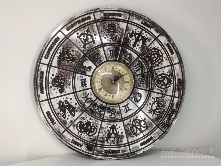 Sieninis laikrodis su zodiako ženklais