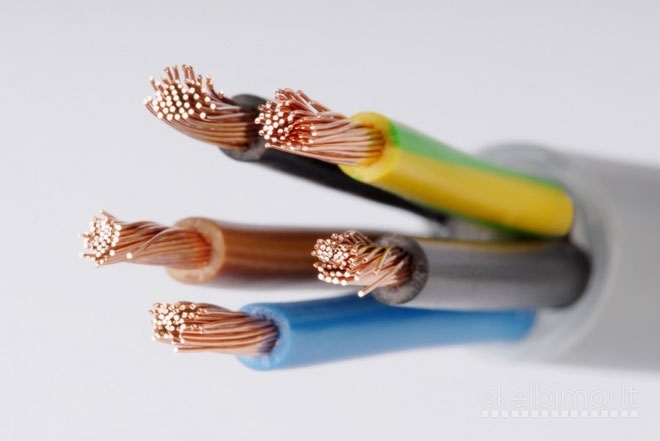 Elektros laidai kabeliai daugiagysliai minkšti