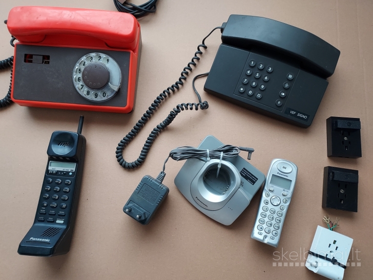 Seni laidiniai telefonai VEF, TESLA, Panasonic