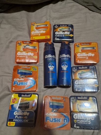 Gillette peiliukai, yra visokiu uz gera kaina