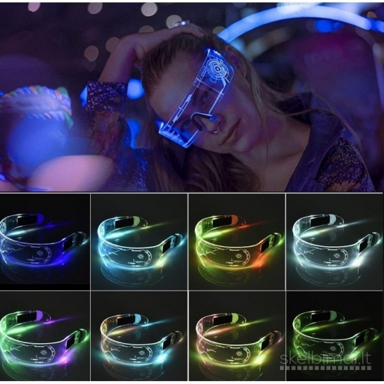 LED šviečiantys akiniai ir kiti akesuarai