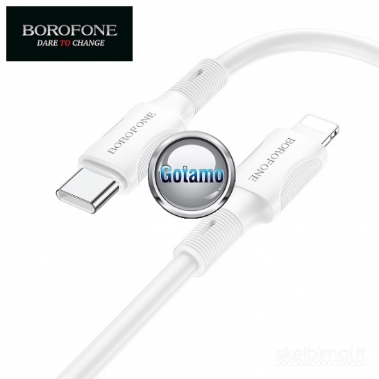 Apple Lightning į Type-C laidas 1 metras 20W Borofone WWW.GOTAMO.LT