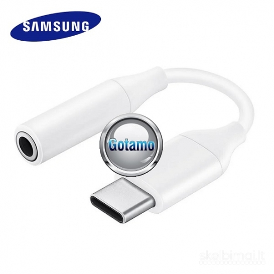 Type-C į AUX 3.5mm lizdą jungtis laidas Samsung originalus WWW.GOTAMO.LT