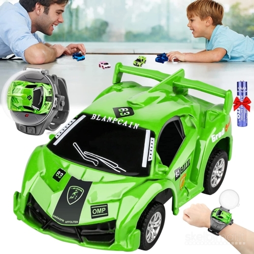 Laikrodis su įmontuotu nuimamu mini RC automobiliu