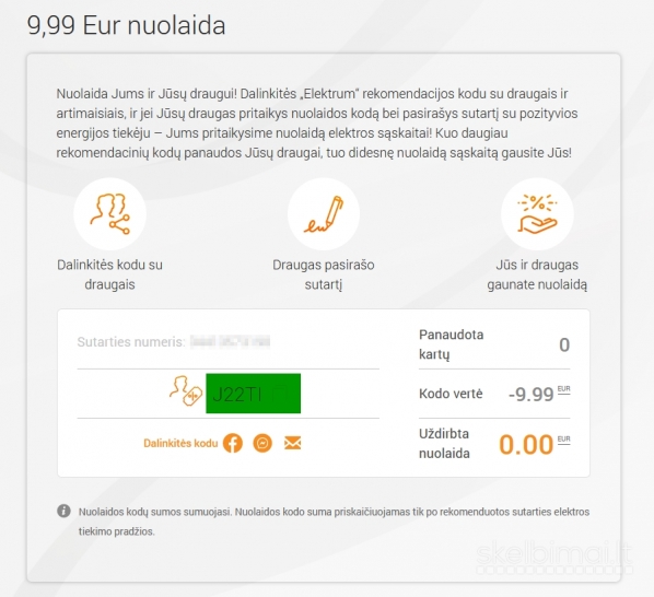 Elektrum pigiausi elektros planai nuo 0,19 ct/kW ir 9,99 EUR nuolaidos kodai 