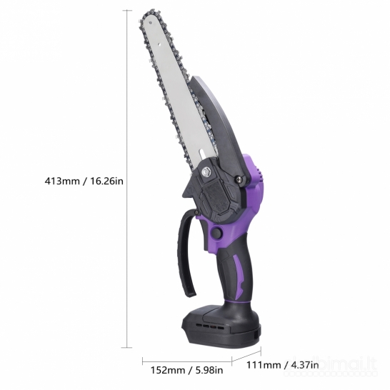 Mini pjūklas su 20cm juosta ir dviem 3ah baterijom