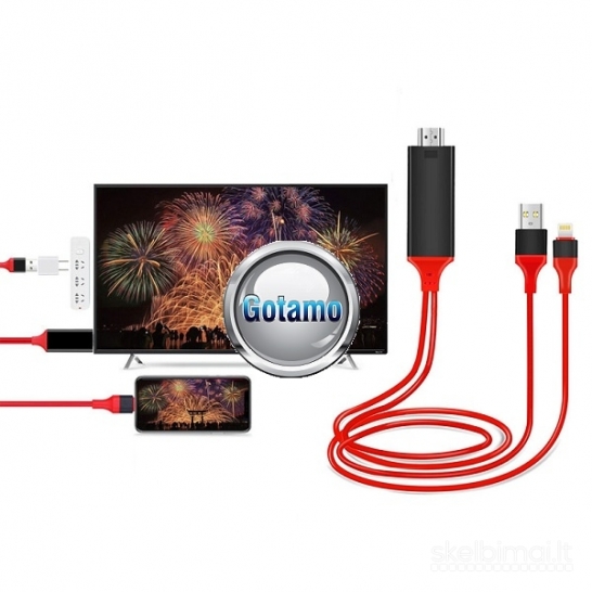 Apple Lightning į HDMI laidas 2 metrai WWW.GOTAMO.LT