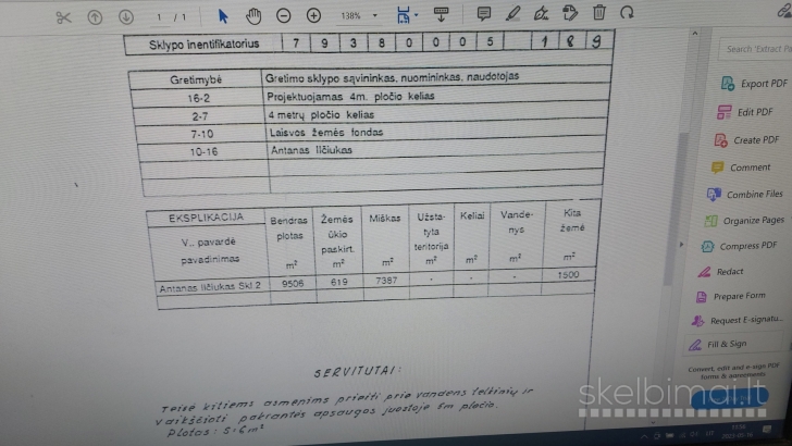 Gražus 95a Sklypas žemės/miško ūkio Trakų r. Jurgelionių k.