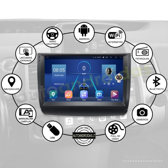 TOYOTA PRIUS 2003-12 Android multimedija USB/GPS/WiFi/Bluetooth/9"