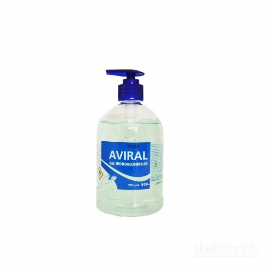 Dezinfekcinis hidroalkoholinis rankų gelis AVIRAL 500 ml.